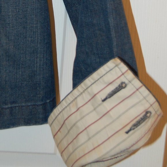 LIZ CLAIRBORNE Short Blue Denim Pea Coat Jacket W/ Anchor Buttons  SIze 8 - Picture 7 of 10